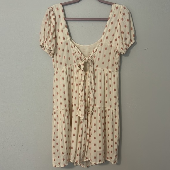 NWOT Jessica Simpson ivory babydoll dress with pink polka dots. Women’s size M. - Picture 5 of 7